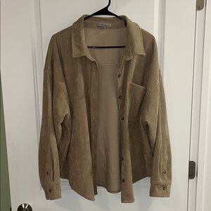Tan Button Down Corduroy Shirt